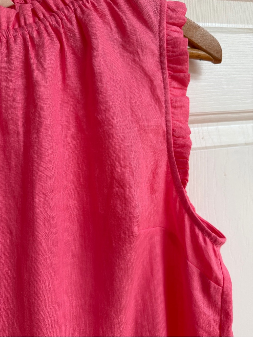 Boden Bright Pink 100% Linen Ruffle Sleeve Camisole - Picture 4 of 7